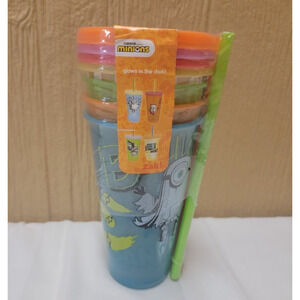 ZAK! Minions Glow In the Dark Tumblers Includes Matching Straws 4 pk 24 oz